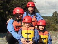 Family Rafting Tongariro on the rocks